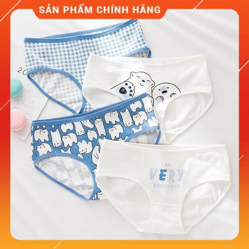 Quần Lót Nữ Dễ Thương Quần Lót Nữ Gấu Xanh Kháng Khuẩn 227