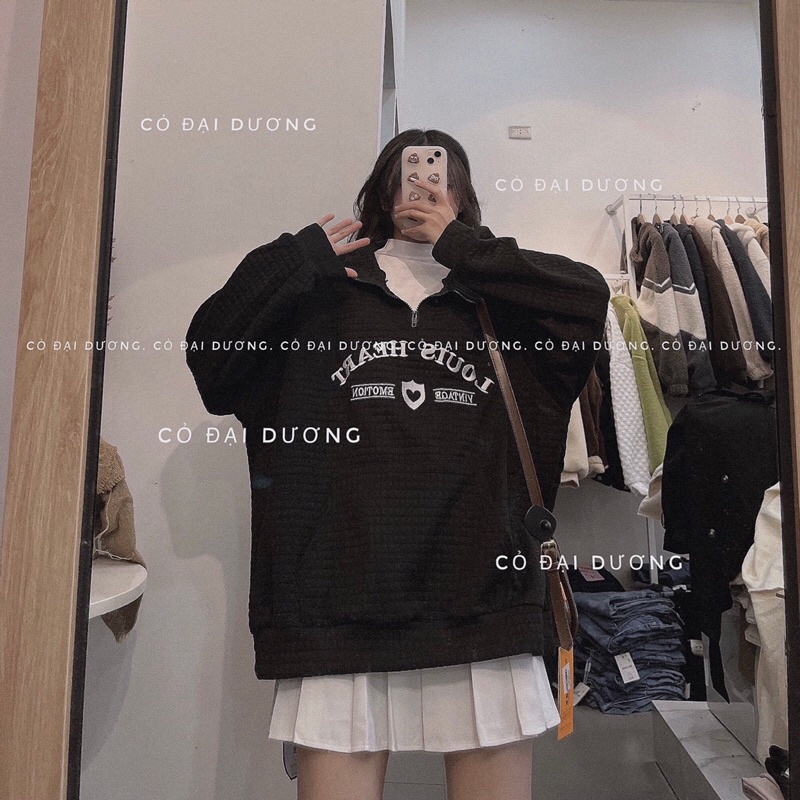 áo xốp cổ bẻ louis heart | BigBuy360 - bigbuy360.vn