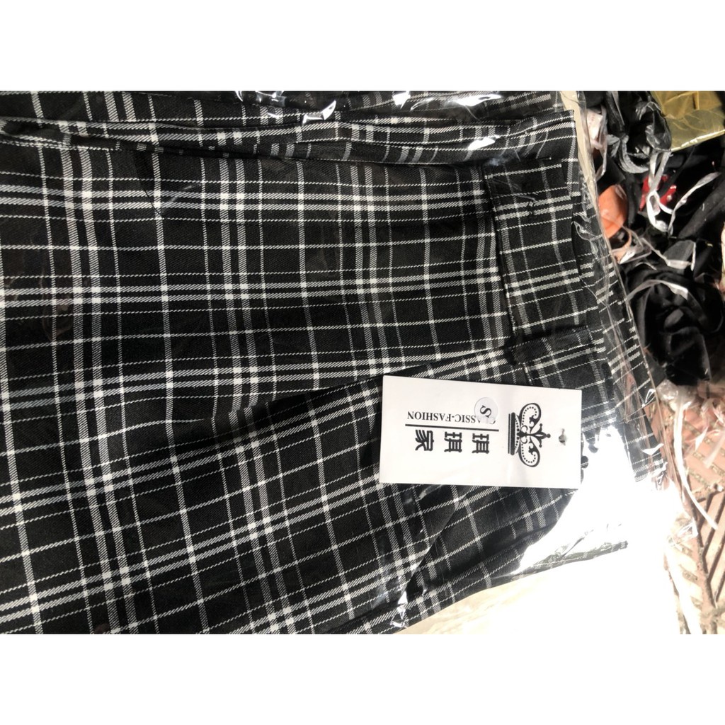 Quần caro ống rộng, cạp cài cúc khoá đủ size S-XL, hàng loại 1.
