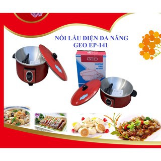 NỒI LẨU NƯỚNG ĐIỆN THÁI LAN GEO MÃ EP -141 CÔNG SUẤT 350W CHỨC NĂNG 2IN1