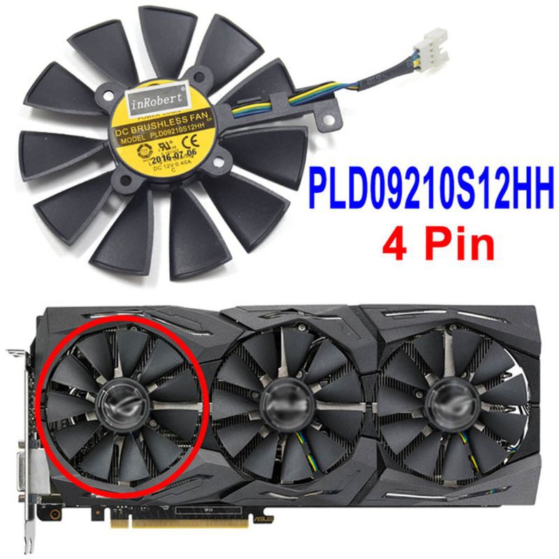 Quạt Tản Nhiệt 87mm Pld09210S12M Pld09210S12Hh Dành Cho Asus Stx Gtx 1060 Oc 1070 1080 Gtx 1080ti Rx 480