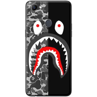 Ốp lưng Oppo F5, F7 Bape Xám Đen Chia Đôi