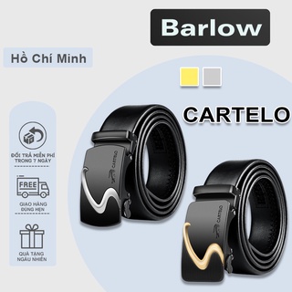 Thắt lưng da nam cao cấp CARTELO, dây nịt nam da thật rộng 35mm khóa tự động mạ ti tan - Barlow Store