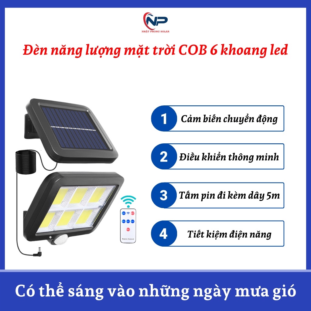 Đèn năng lượng mặt trời, đèn COB 6 khoang led SHOPNHATPHONG