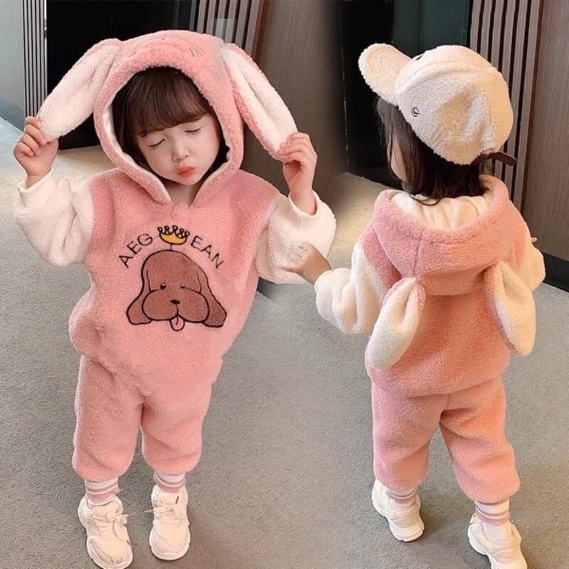 (Xả) Bộ lông thỏ dễ thương cho bé size 17-18kg