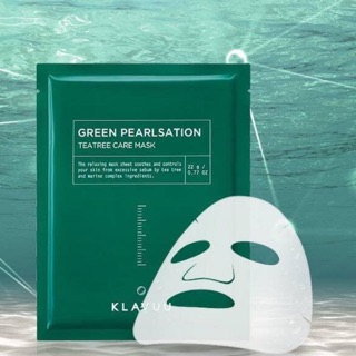 [Bill Hàn] 10m Mặt nạ cho da mụn tràm trà Klavuu Green Pearlsation Teatree Care Mask