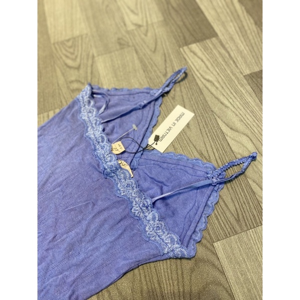 Áo 2 dây cotton mỏng pha ren nữ