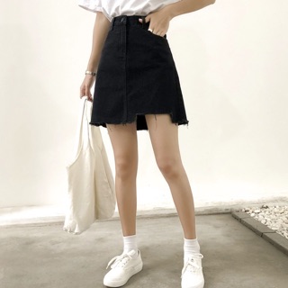 Chân váy jean chữ A (sẵn M)