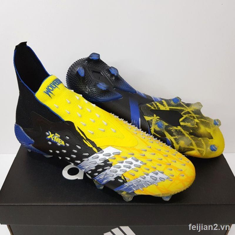 Giày Đá Bóng Adidas Predator Freak + X-Men Màu Vàng Bạc Ánh Kim Cho Nam