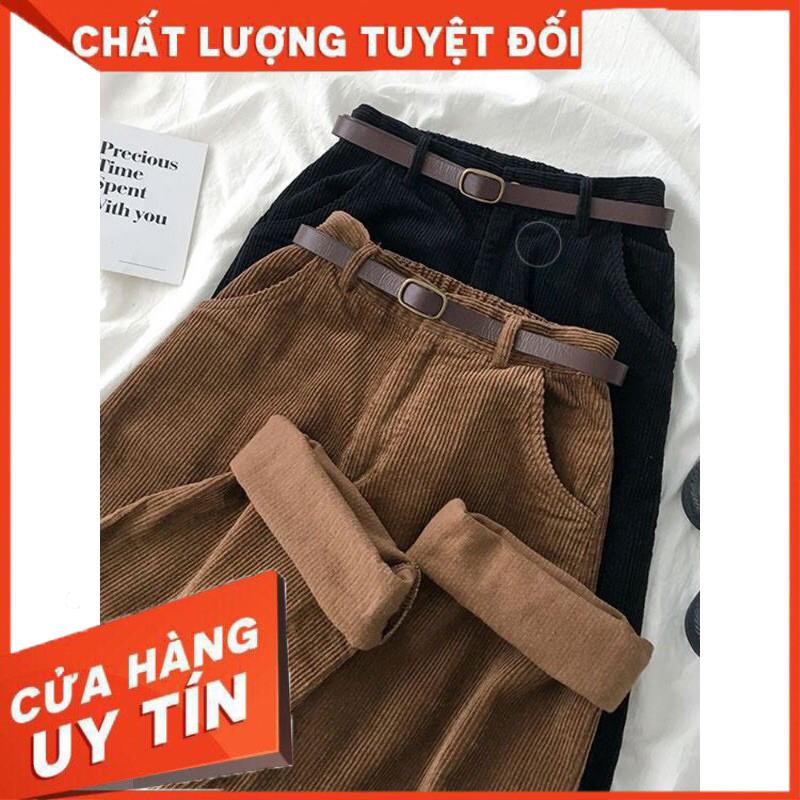 [ảnh thật] Quần culottes Nhung Gân ống rộng phong cách ulzang- bảng màu shop tự chụp | WebRaoVat - webraovat.net.vn