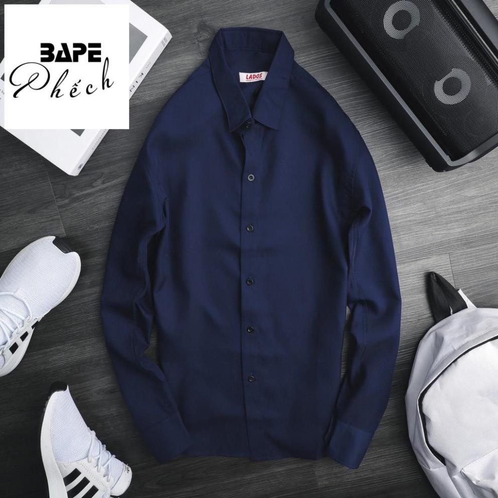 Áo sơ mi trơn big size BAPE PHẾCH-523D, form body, chất lụa chống nhăn | BigBuy360 - bigbuy360.vn