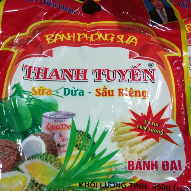 Bánh phồng sữa thanh tuyến được làm từ nước cốt dừa,khoai mì,đường cát với bao bì gồm 10 bánh bên trong.................