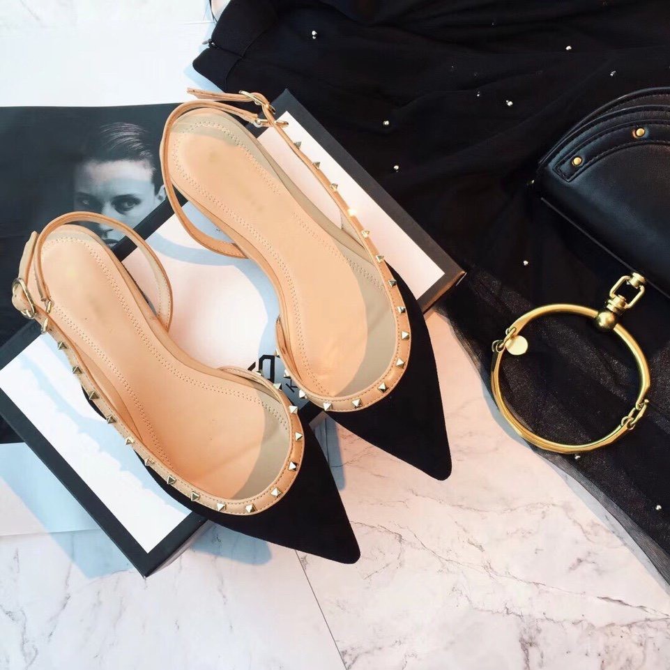 GIÀY SANDAL SLINGBACK COLEE ĐÍNH ĐINH SANG CHẢNH GÓT 2 CM HÀNG VNXK