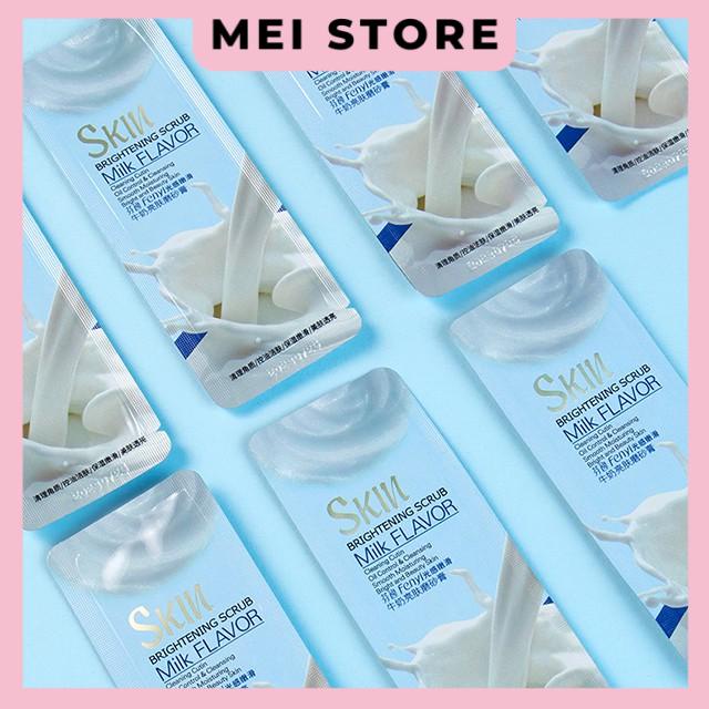 Gel Tẩy Tế Bào Chết Sữa Bò Fenyi Skin Brightening Scrub Milk Flavor Gói Nhỏ Tiện Dụng 3g