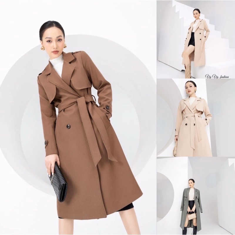 Áo măng tô dáng dài/ Áo vest nữa dáng dài/ Áo măng tô kaki hàng quảng châu__Ro'se Store
