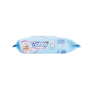 Khăn ướt Bobby không mùi 100 miếng (Xanh)