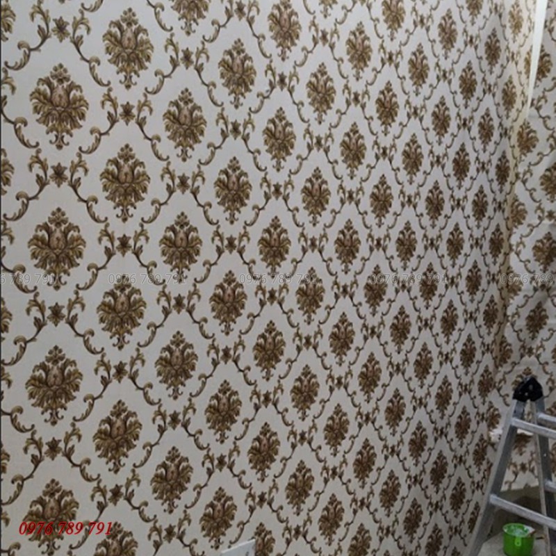 10m Giấy Dán Tường Hoa Văn Châu Âu Cho Phòng Ngủ, Phòng Khách, Lụa Không Keo, Khổ 53cm, Nhiều Màu Lựa Chọn