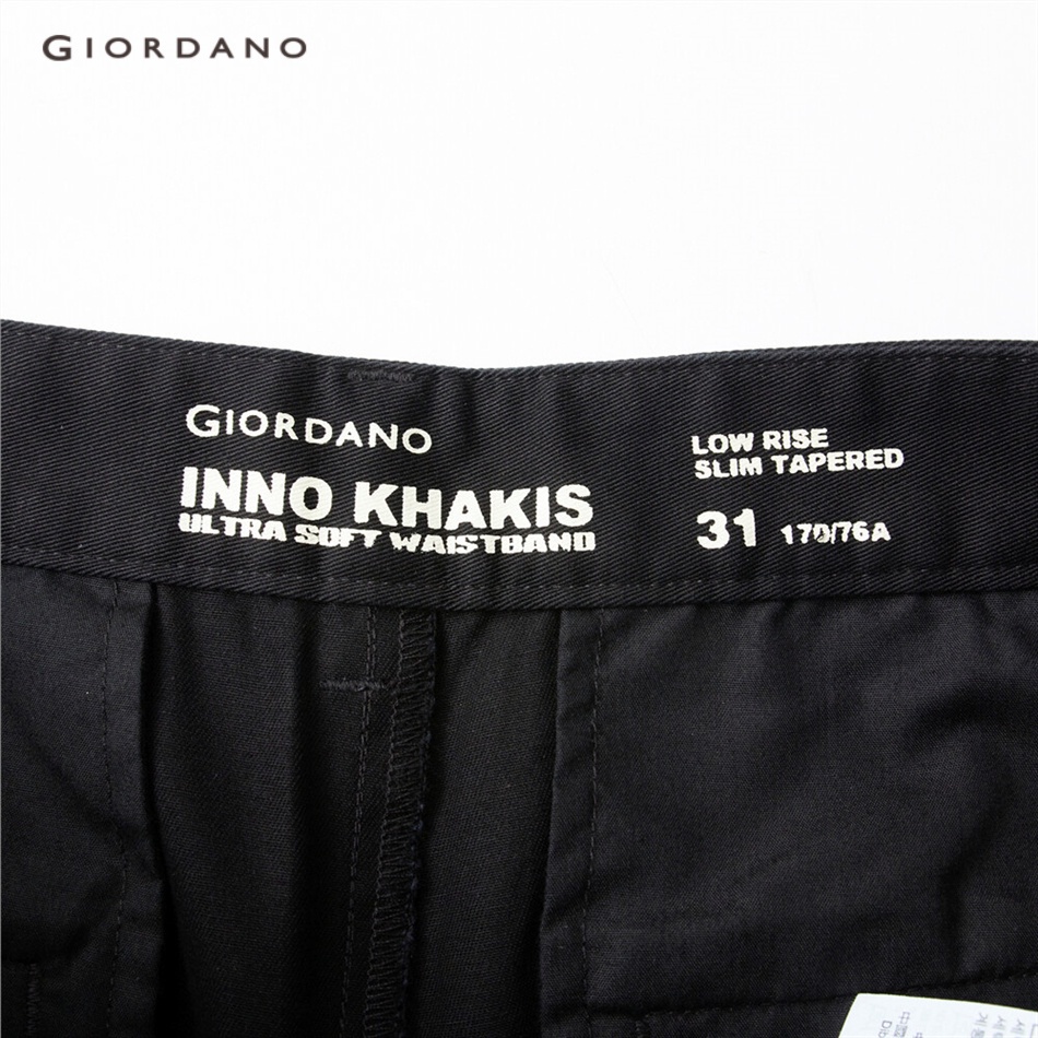 Quần dài GIORDANO 01111063 lưng cao vừa màu trơn cá tính thời trang cho nam