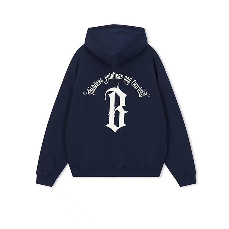 Áo Hoodie Chui Đầu Dáng Rộng In Chữ Phong Cách Hip Hop Đường Phố Mùa Thu