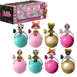 Set 3 búp bê kích thước 7CM đứng trên quả cầu màu sắc bắt mắt đồ chơi thú vị cho bé gái