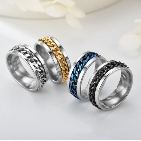 Nhẫn khui bia nam nữ dây xích xoay phong cách trẻ trung cá tính