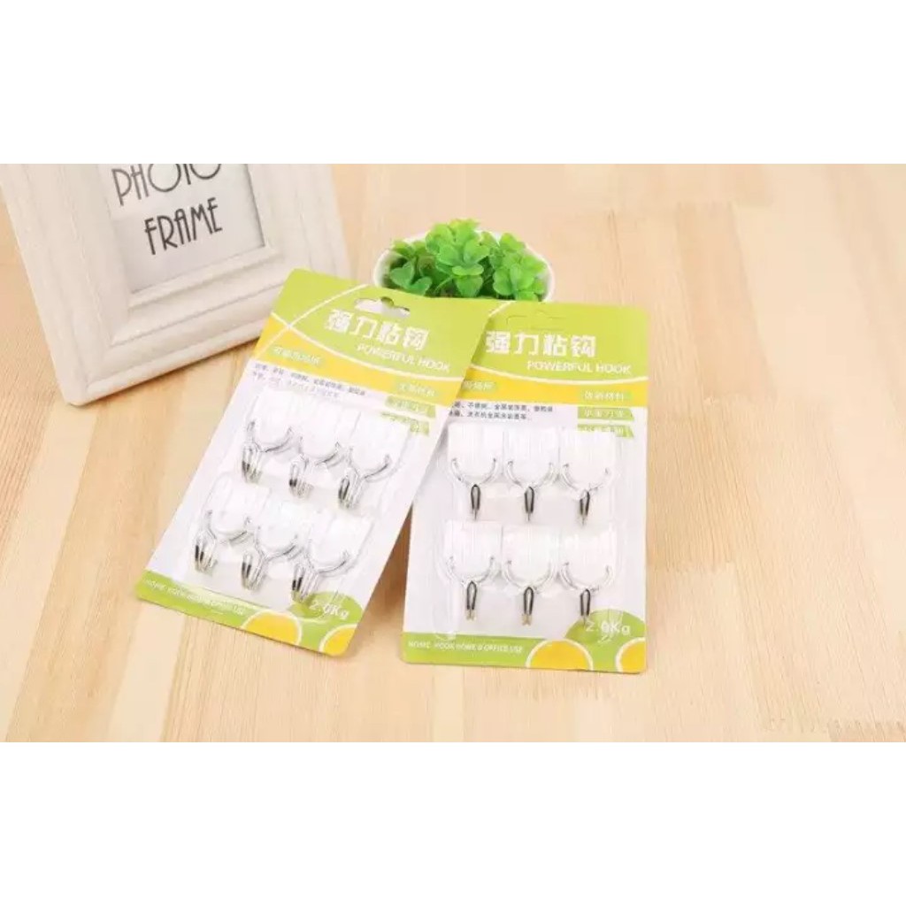 Vỉ 6 Móc Dán Tường MOC01 Cho Vật Dụng Nhẹ