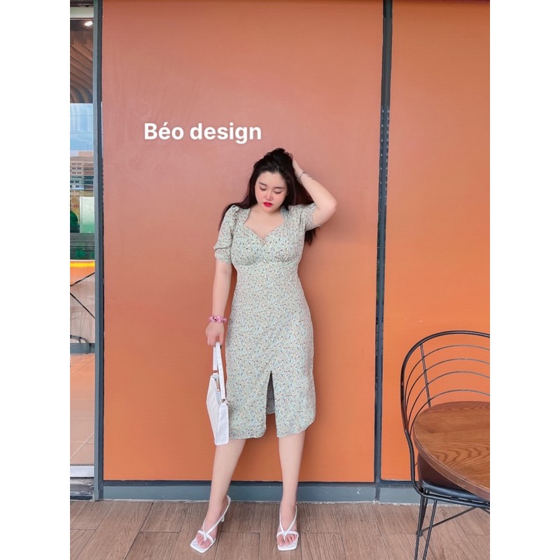 Đầm xẻ hoa Bigsize
