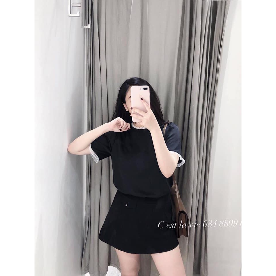 SÉT ÁO VIỀN REN KÈM CHÂN VÁY A CHO NỮ