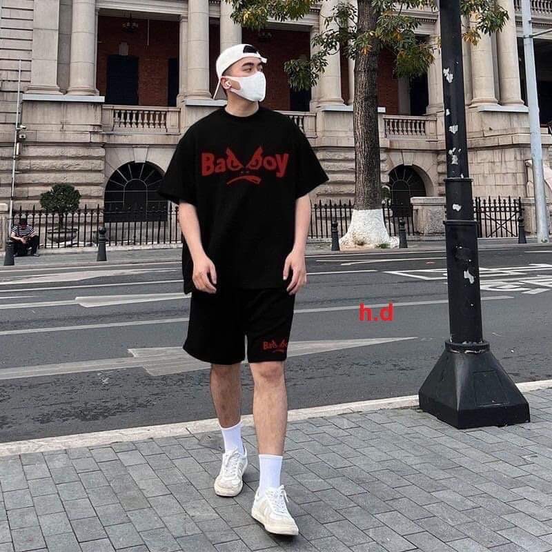 [Free Ship] Set Bộ Quần áo thể thao nam nữ BAD BOY♥️Bộ hè ngắn tay ❤ Áo thun+Quần short gió mùa hè phong cách Hàn Quốc