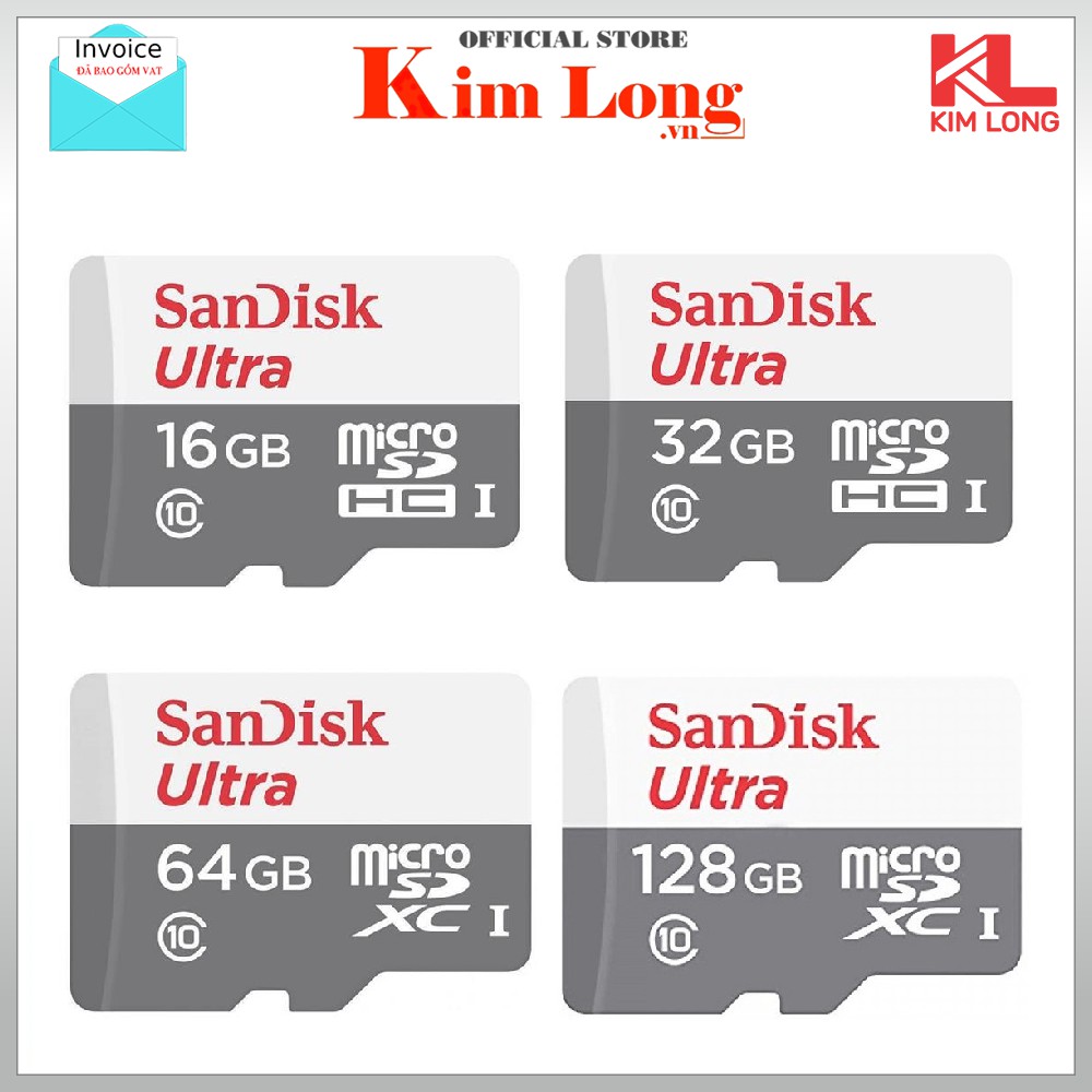 Thẻ nhớ Micro SD SanDisk 16GB 32GB 64GB 128GB A1 Ultra C10 - HÀNG CHÍNH HÃNG