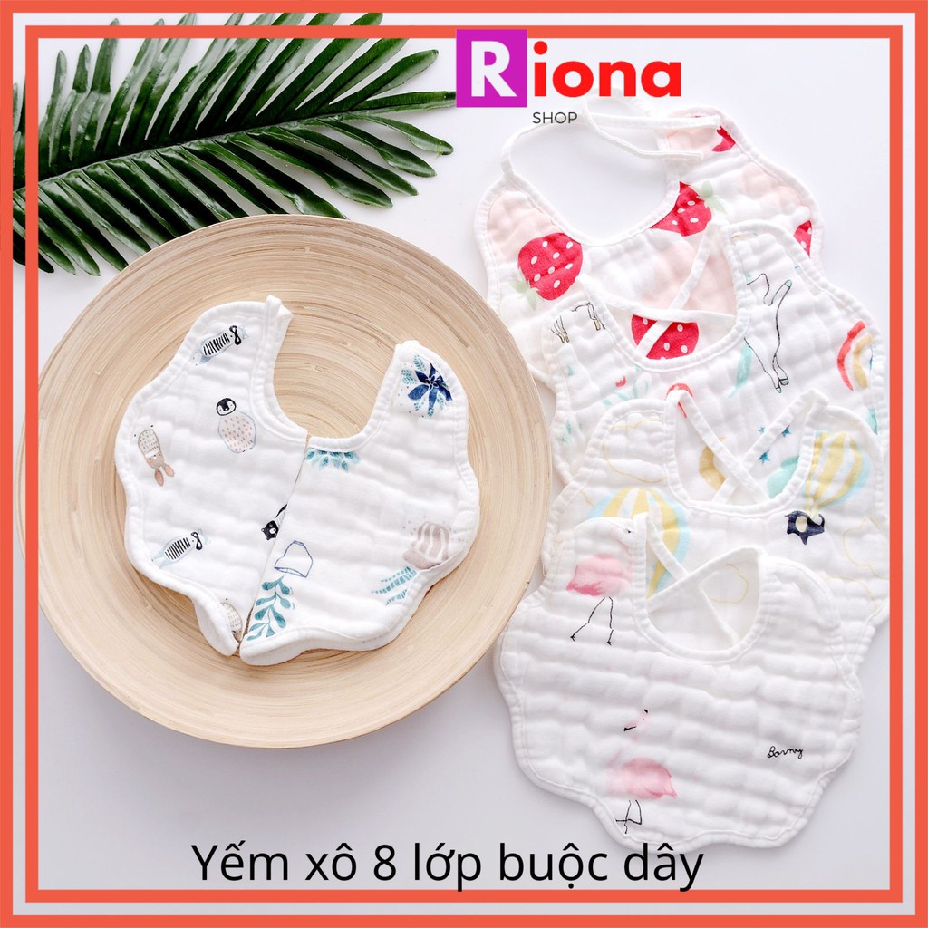 Yếm xô 8 lớp 💕 FREESHIP 💕 Yếm dãi buộc dây cho bé