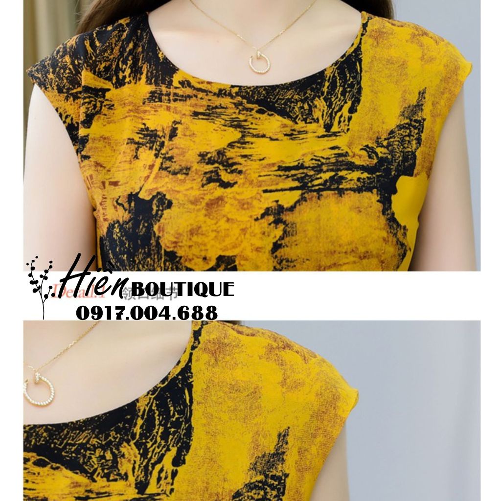 Đầm Maxi Dáng Dài - Váy Đi Biển Nữ Xòe Cổ Tròn Sát Nách Voan Lụa Quảng Châu Cao Cấp HX28