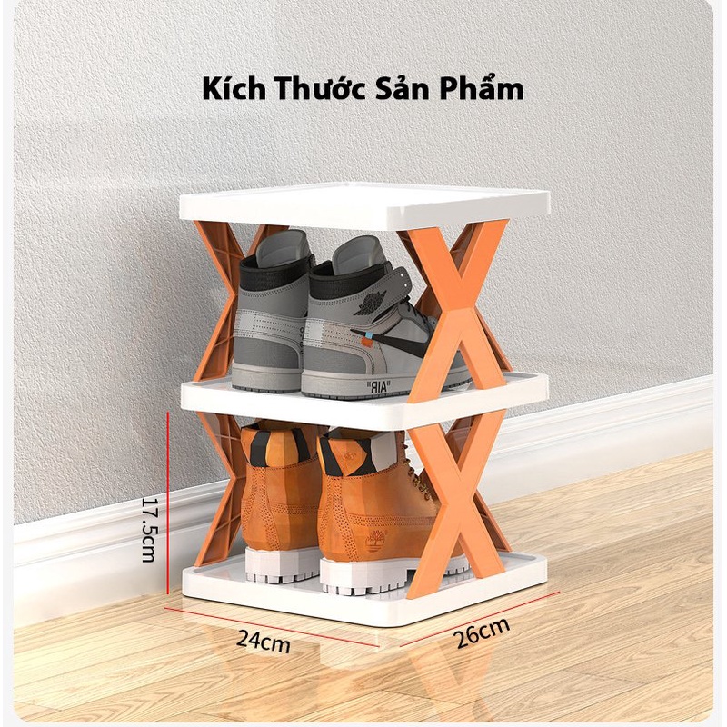 Kệ để giày dép đa năng chữ X thông minh, có thể tháo lắp gấp gọn, kệ dép 5 tầng siêu xinh trang trí nhà cửa HF030