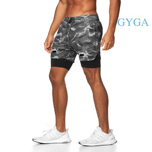 Quần short đùi tập gym nam 2 lớp chạy bộ thể thao yoga 2 trong 1 bó đùi dành cho nam khô thoáng GYGA Xịn