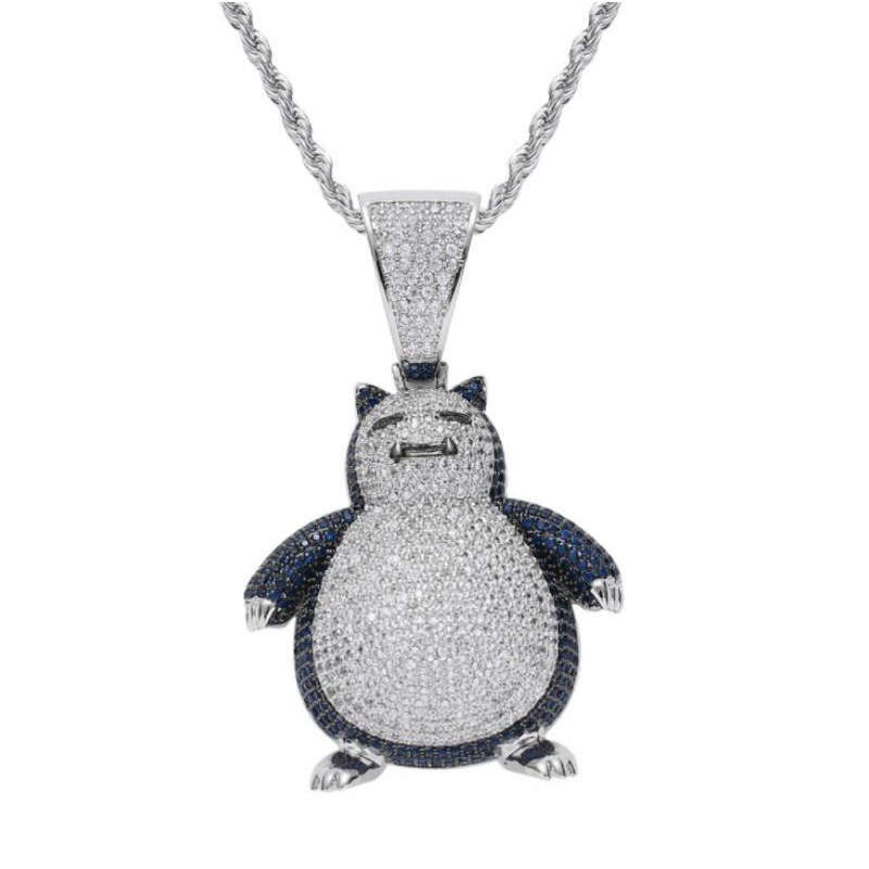 Dây chuyền mặt đá zircon hình quái vật kabi dễ thương