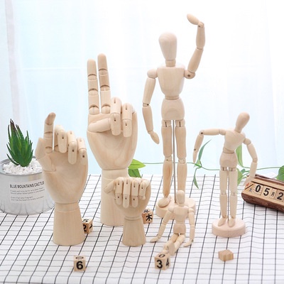 Mô hình con rối bàn tay người bằng gỗ phong cách Bắc Âu dùng để trang trí nhà