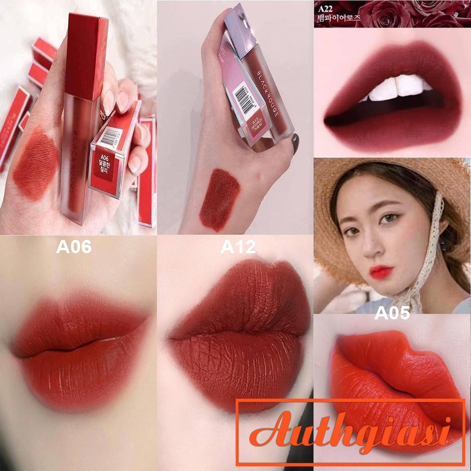 Son kem mịn lì Black Rouge A03 Đỏ Cam / A05 Cam Đỏ / A06 Đỏ Gạch / A12 Đỏ Nâu / A22 Đỏ Burgundy | BigBuy360 - bigbuy360.vn