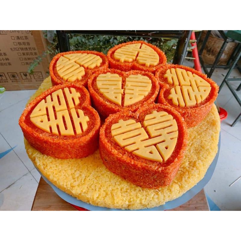 Khuôn xôi tim song hỷ 15cm