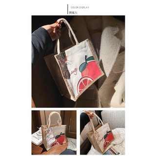 Túi Cói Mini Họa Tiết Siêu Xinh Bảo vệ môi trường size 21cm