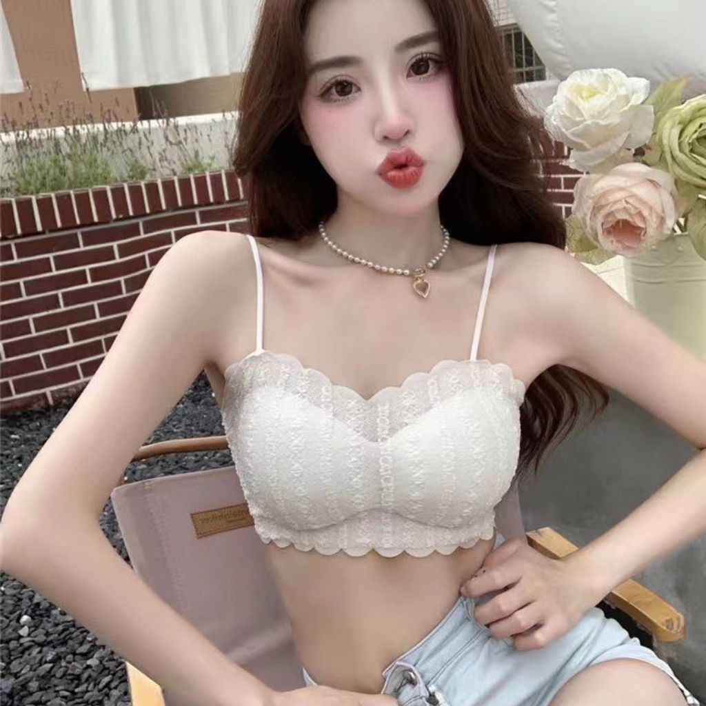 Áo bra nữ ren thun lạnh đúc su, áo lót 2 dây đệm mút mỏng ôm ngực sexy gợi cảm quyến rũ DOPICO B8985
