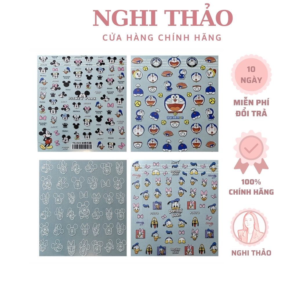 Sticker nail lụa hoạt hình 5D