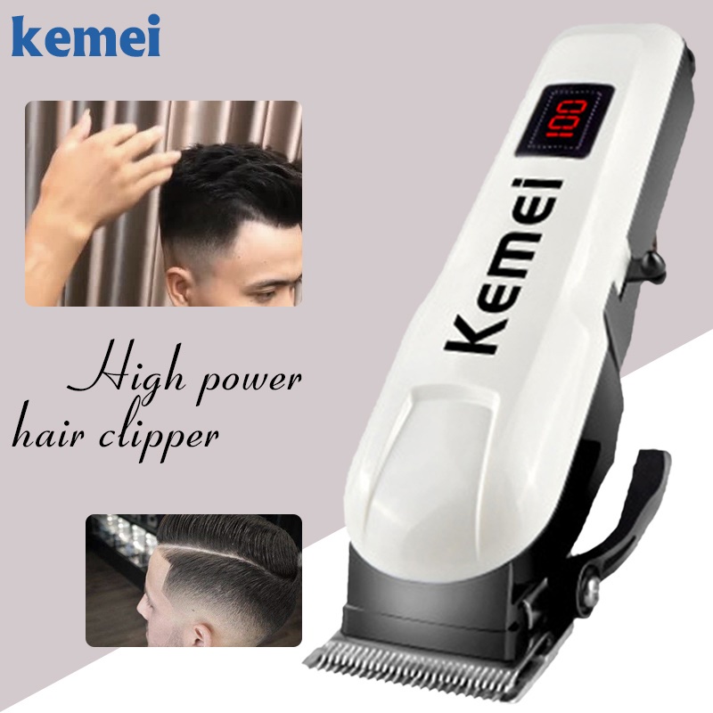Tông đơ cắt tóc  KEMEI KM-809A chuyên nghiệp màn hình LCD hiển thị pin, cắt được lông cho thú cưng, chó, mèo