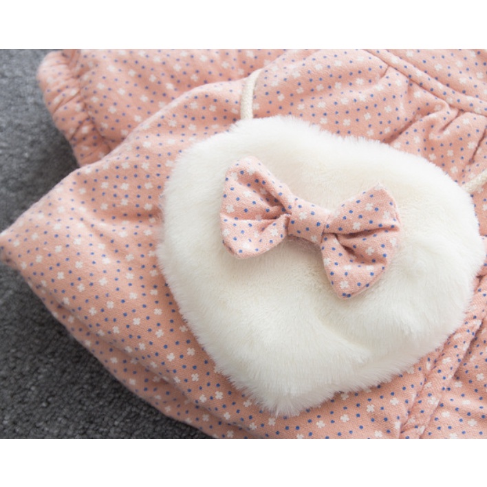 Áo Khoác Cotton Dày Dặn Có Mũ Trùm Xinh Xắn Theo Phong Cách Mùa Đông Dành Cho Bé Gái