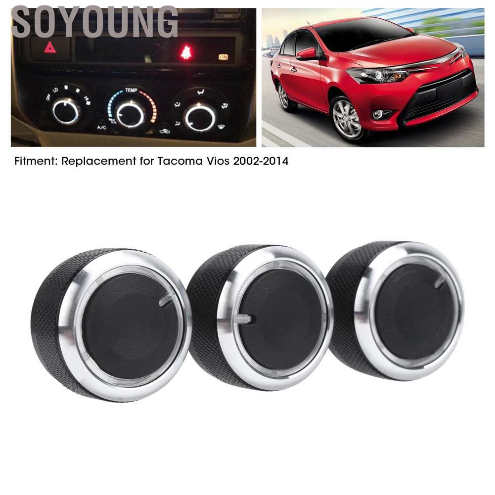 Set 3 núm vặn điều hòa xe hơi thay thế cho Vios 2002‐2014