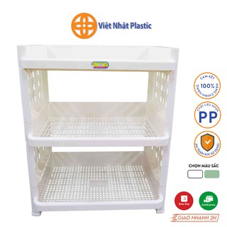 Kệ nhựa đựng bát đĩa 3 tầng Việt Nhật Plastic đa năng