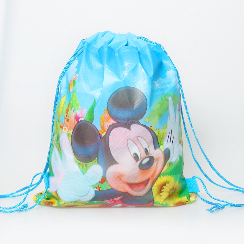 Ba Lô Dây Rút Vải In Hình Chuột Mickey Minnie Đáng Yêu