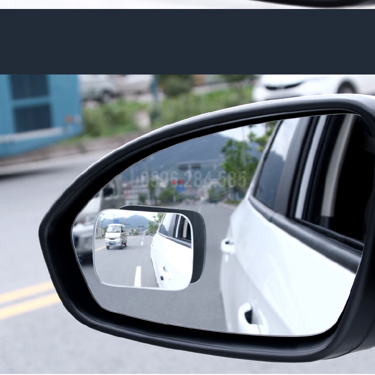 Bộ 2 Gương cầu lồi xóa điểm mù xoay 360 độ gắn trên gương chiếu hậu xe hơi tăng độ an toàn khi lái xe