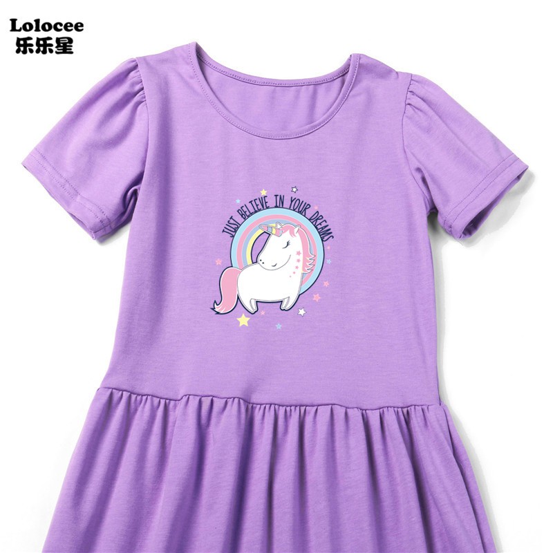 Cô gái Cầu vồng Unicorn Dress Trẻ em Mùa hè Magic Unicorn váy cho bữa tiệc sinh nhật