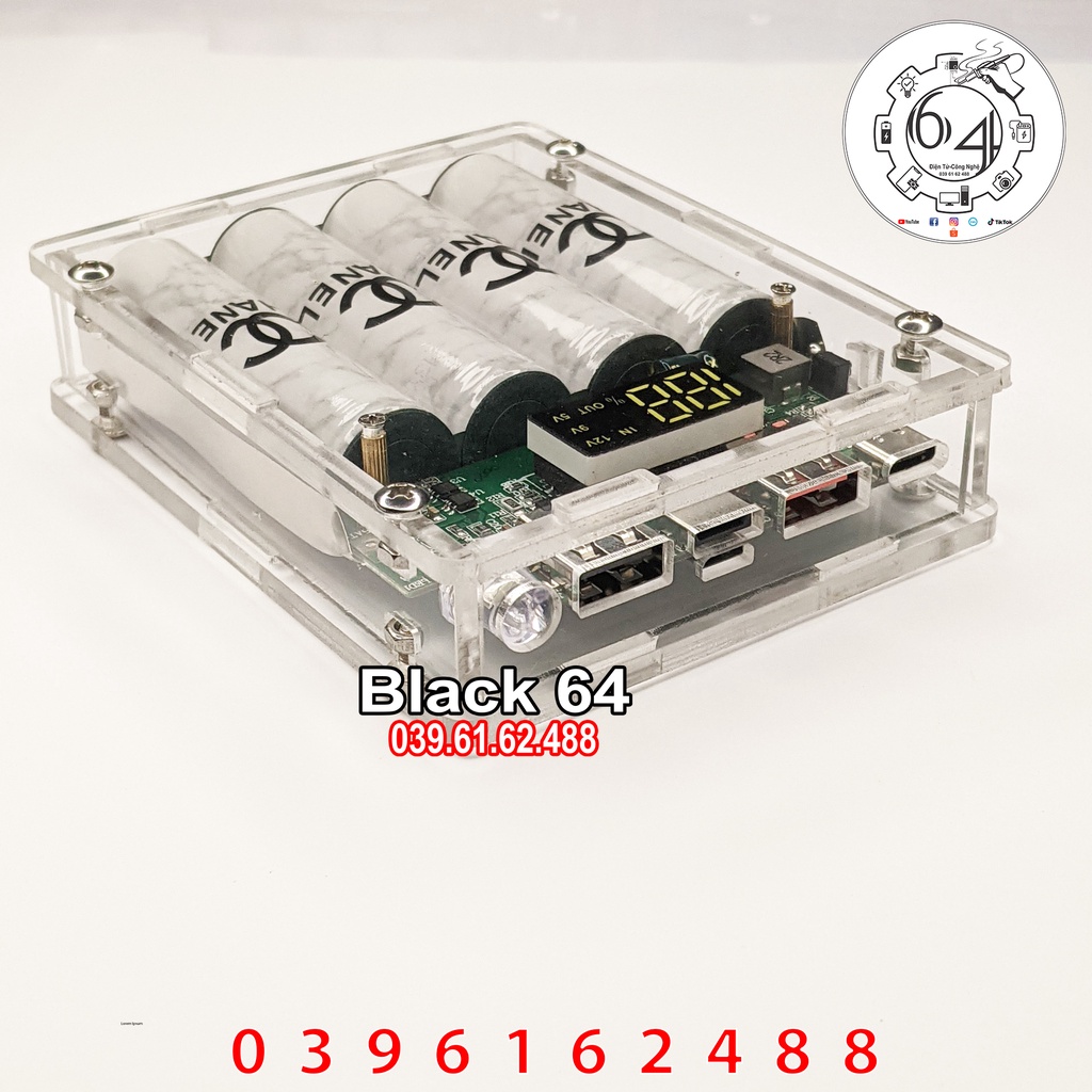 Sạc dự phòng 10.400 mah mica trong suốt siêu ngầu