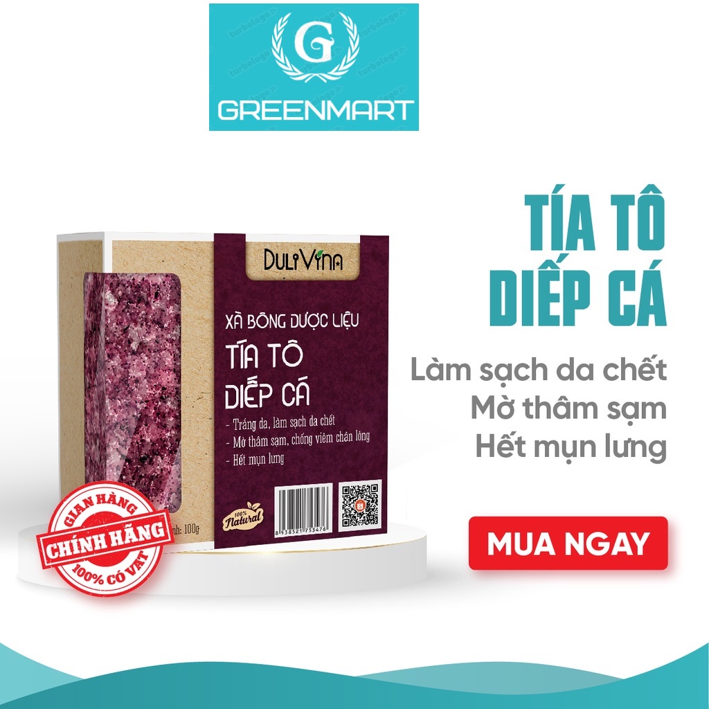 Xà bông Thảo Dược, Xà Phòng Dược Liệu Thiên Nhiên DuliVina Làm Sạch Sâu, Tẩy Tế Bào Chết Nhẹ Nhàng 100g- Greenmart | BigBuy360 - bigbuy360.vn
